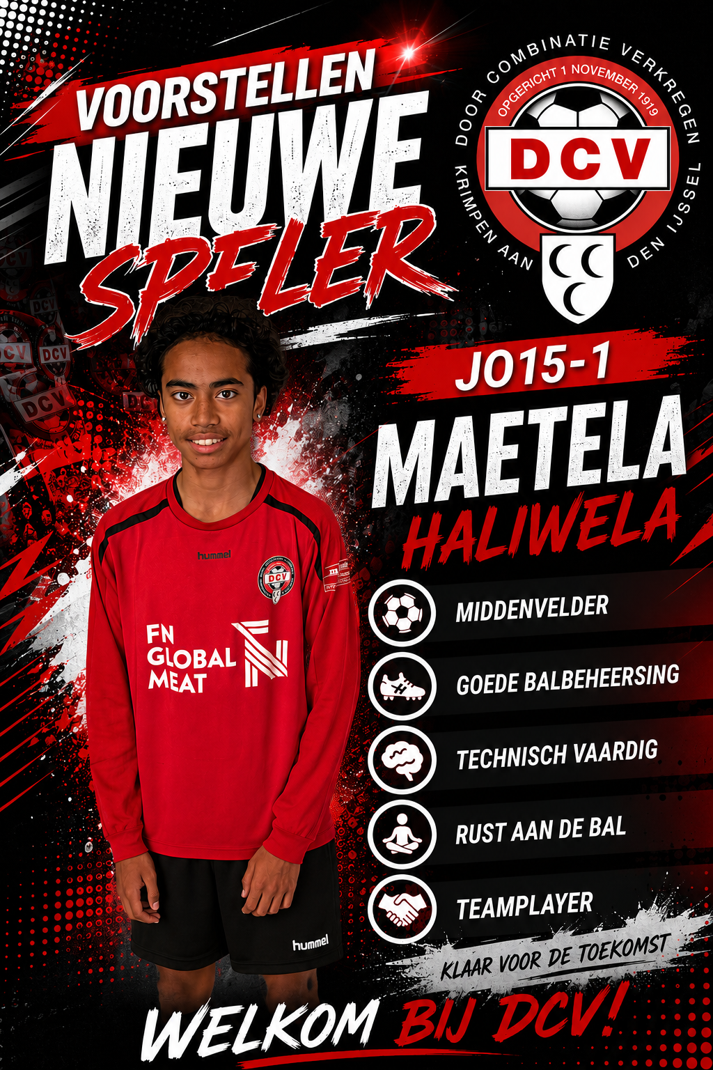 Maetela keert terug naar DCV JO15-1