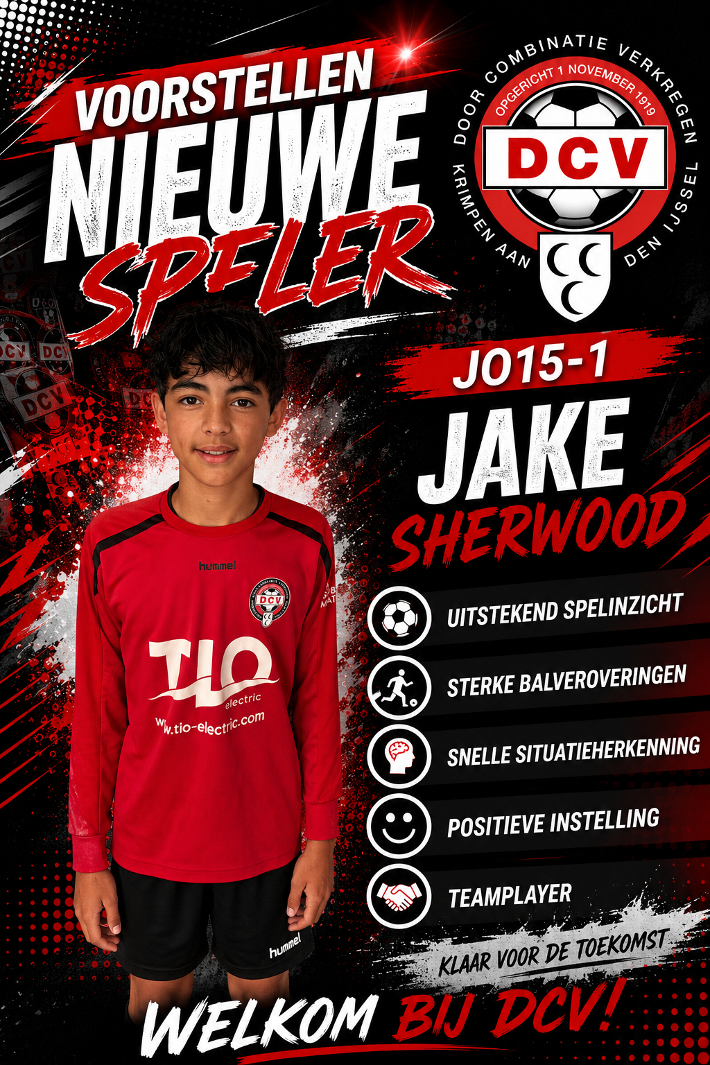 Jake sluit aan bij DCV JO15-1