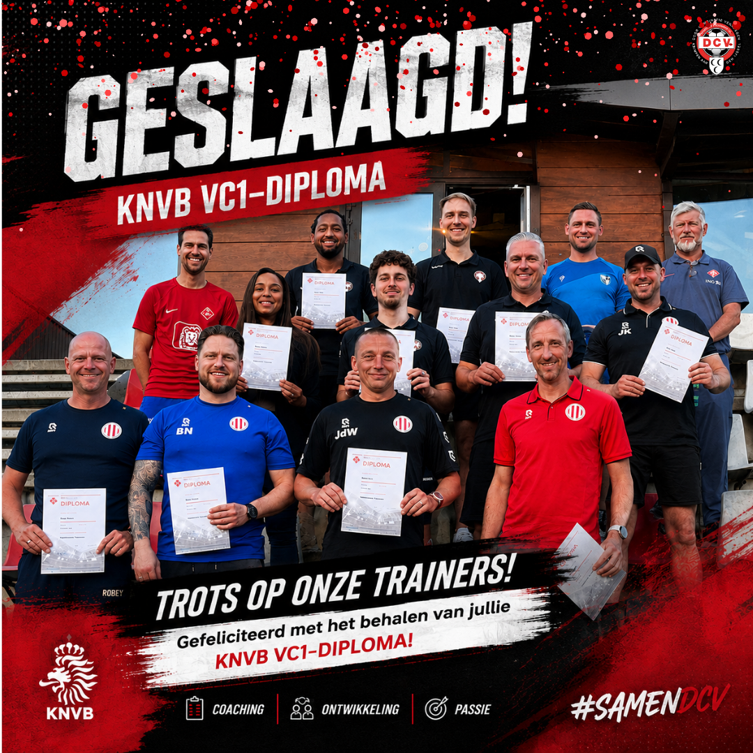 DCV-trainers behalen VC1-diploma (UEFA C)! ⚽🎓