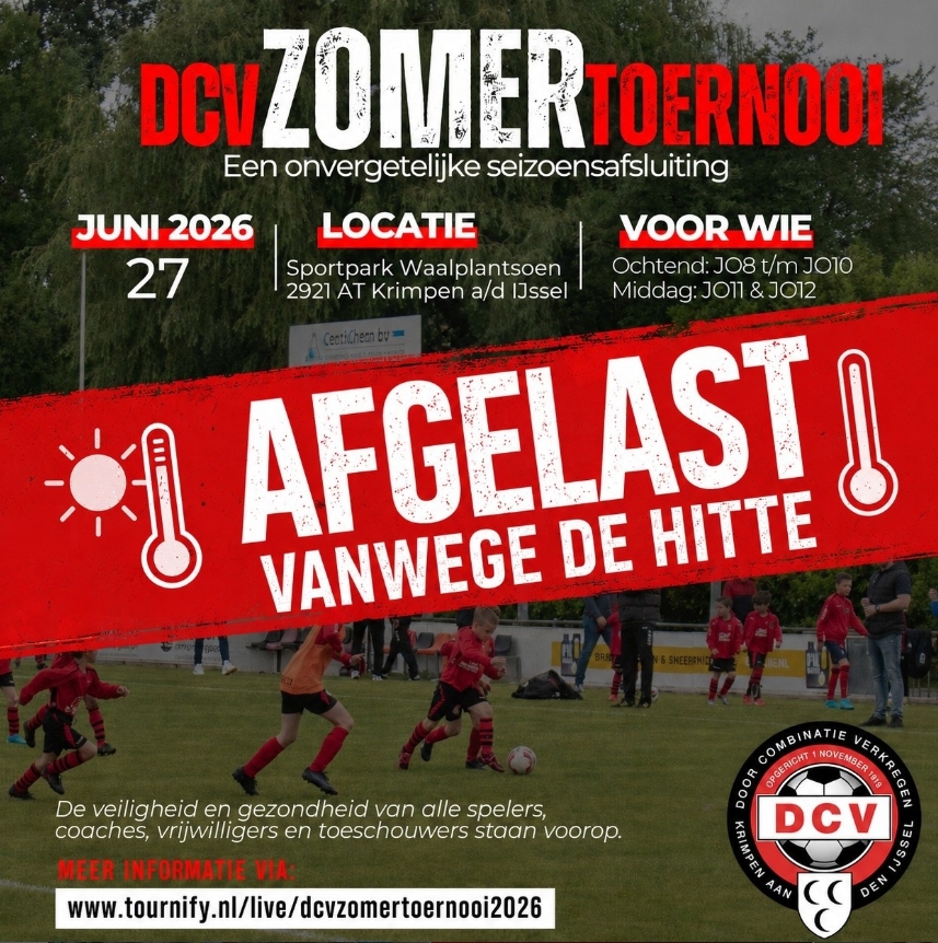 ❌ ⚽ Voetbaltoernooi afgelast ⚽❌
