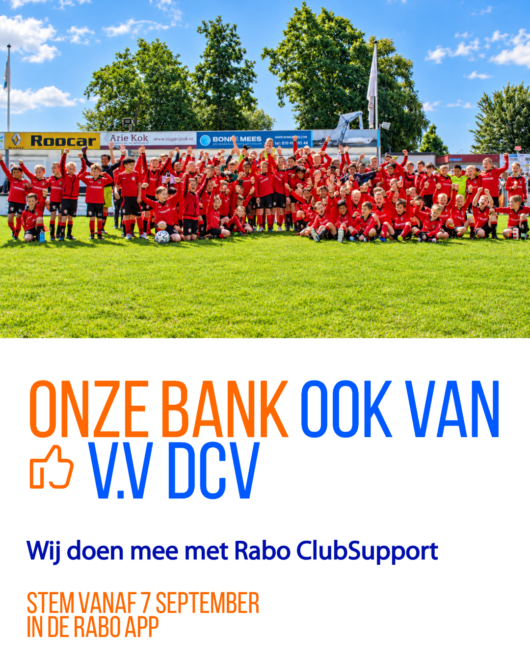 Stem op DCV tijdens Rabo ClubSupport!